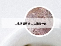 二生汤银屑病 二生汤指什么