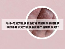 阿维a与复方氨肽素治疗寻常型银屑病的比较 氨肽素片和复方氨肽素片哪个治银屑病更好