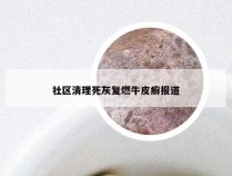 社区清理死灰复燃牛皮癣报道