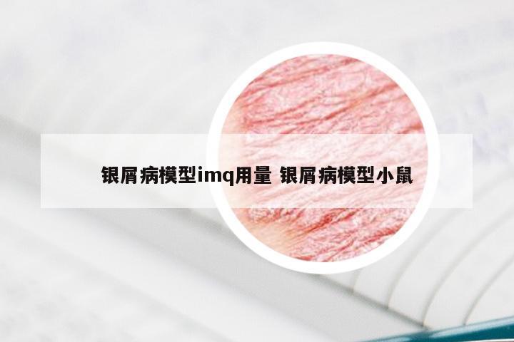 银屑病模型imq用量 银屑病模型小鼠